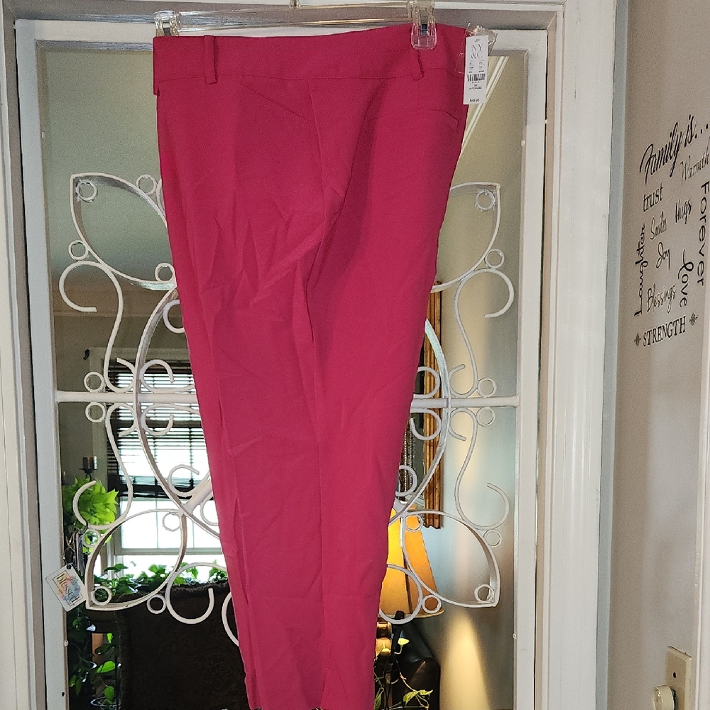 New York & Company Pink Ankle Cropped Pants